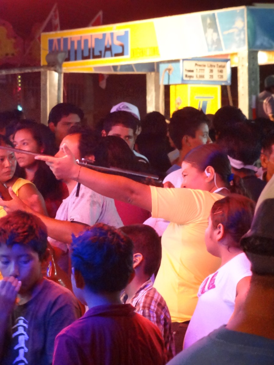 woman playing game at fair