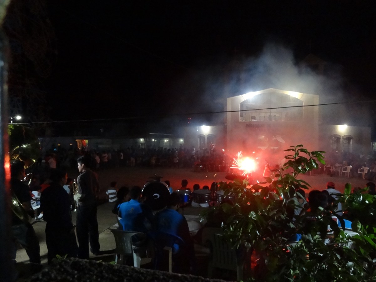 audience and fireworks